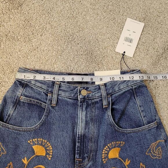 7 FOR ALL MANKIND THE JENNIFER 90S EMBROIDERED BAGGY JEAN SIZE 24 - Picture 5 of 9